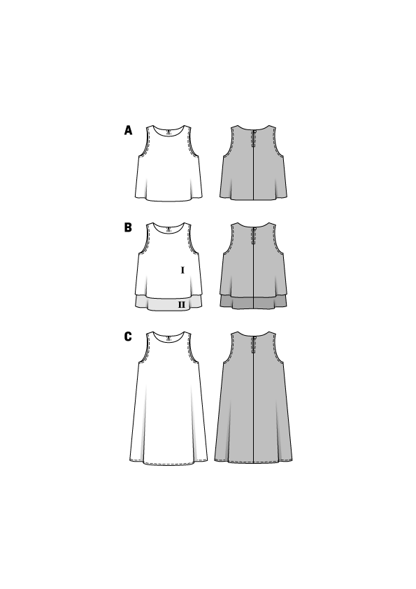 Patron Burda n°6541 – Top et robe sans manches