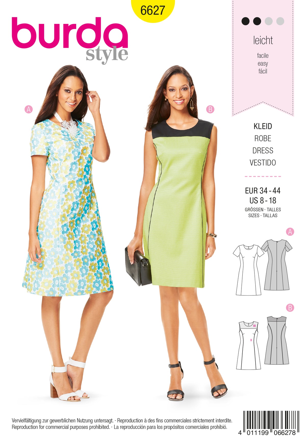 Patron Burda n°6627 - Robe