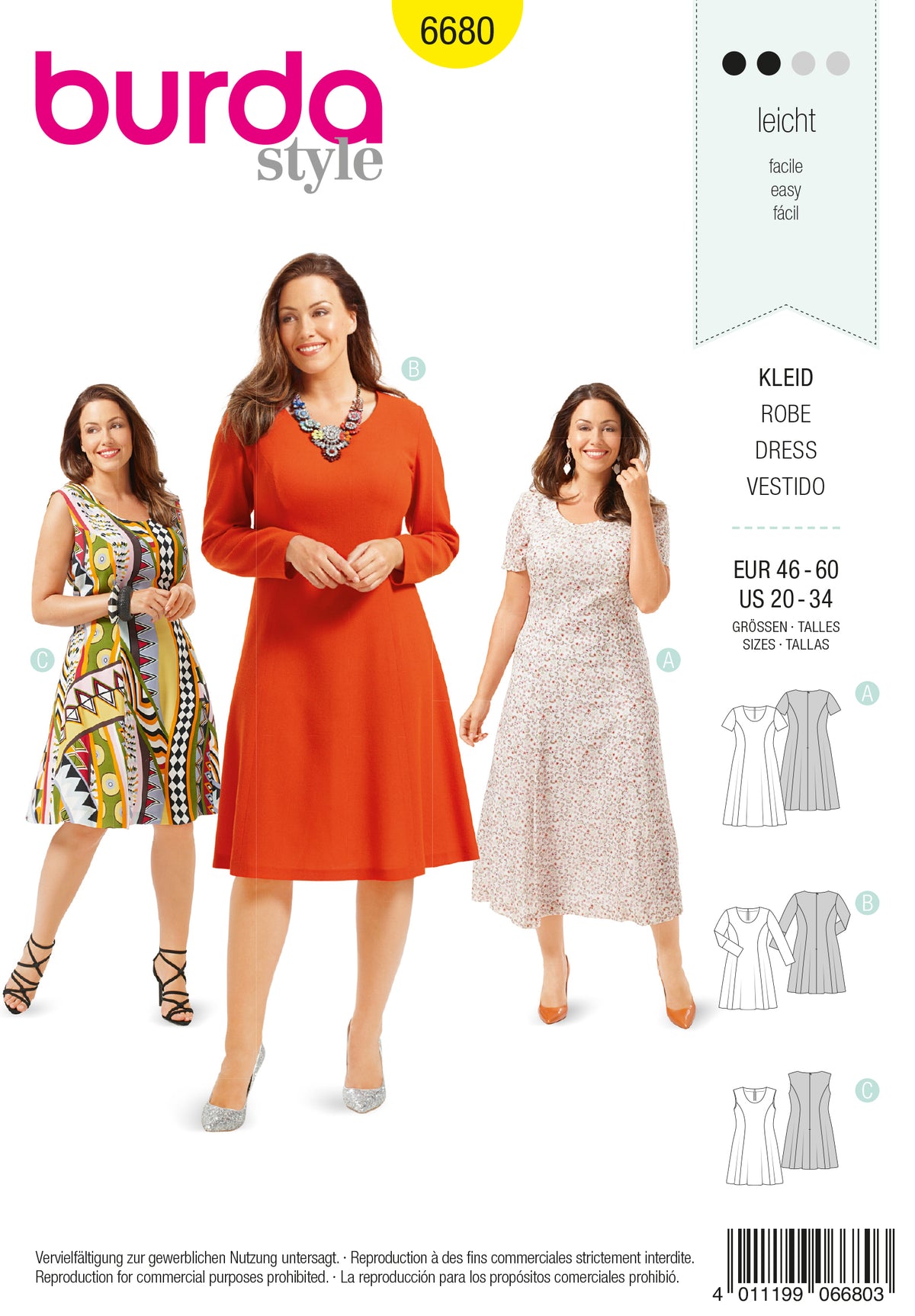 Patron Burda n°6680 - Robe