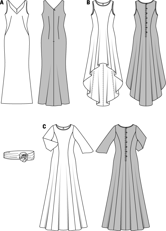 Patron Burda n°6866 - Robe de soirée élégante