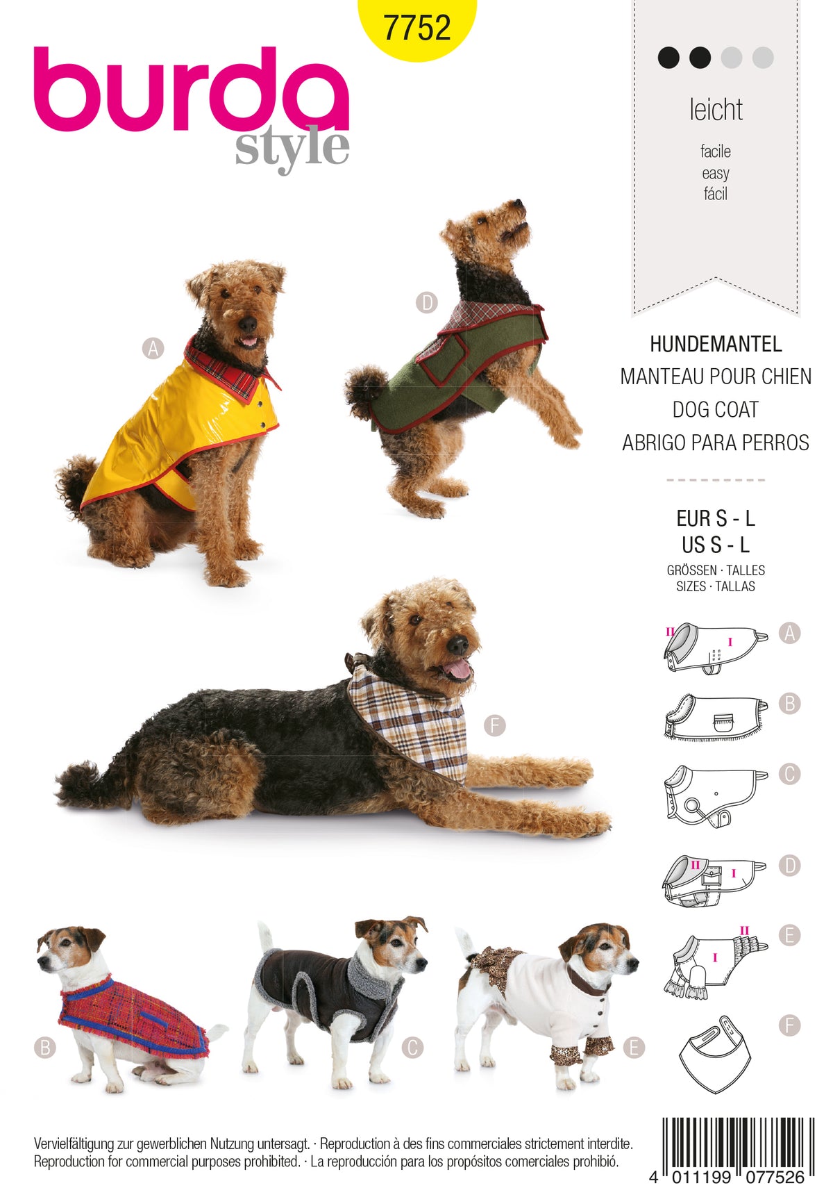 Patron Burda n°7752 - Manteau pour chien
