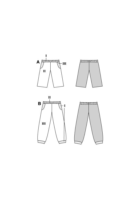 Patron Burda n°9182 - Pantalon jogging et short enfant