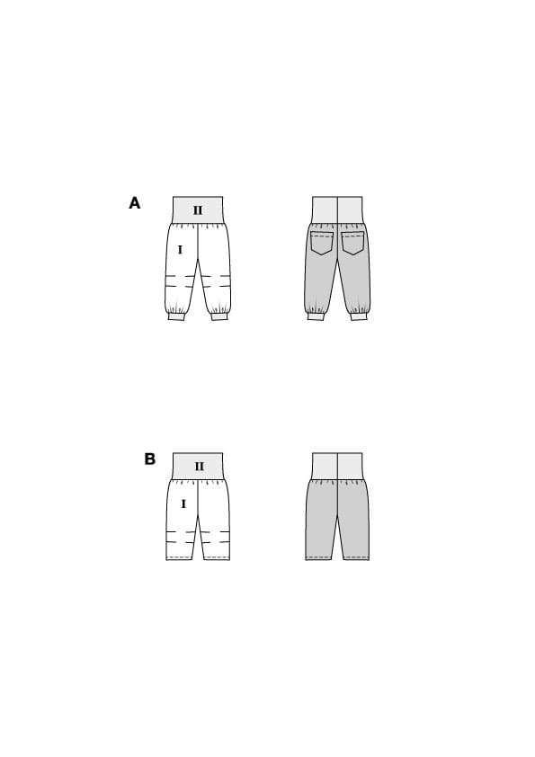 Patron Burda n°9187 - Pantalons bébé