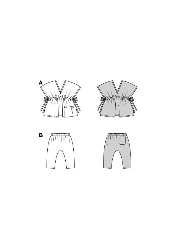 Patron Burda 9191 – Chemisier et pantalon bébé