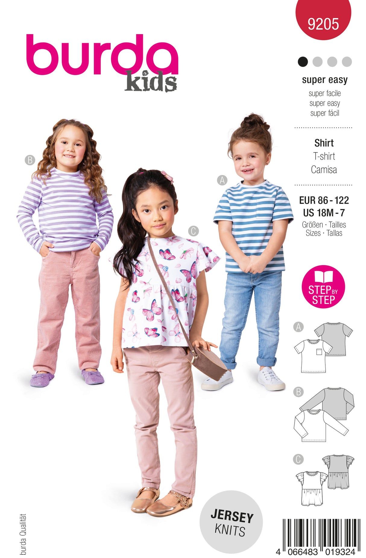 Patron Burda 9205 - T-shirt pour enfants