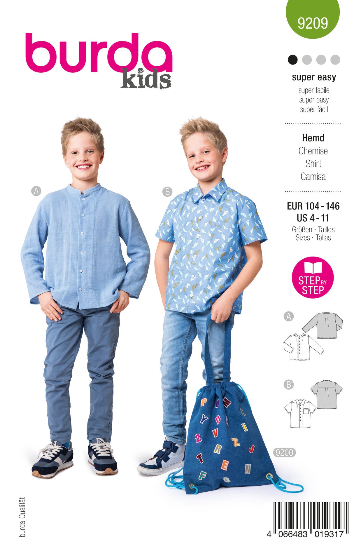 Patron Burda 9209 - Chemise enfant