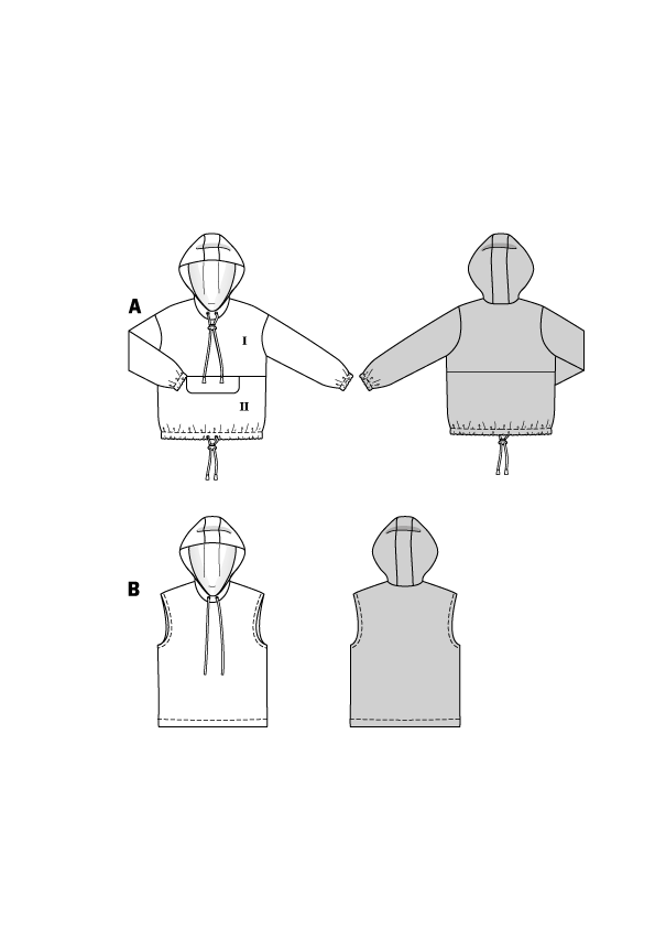 Patron Burda 9213 - Sweat à capuche enfant