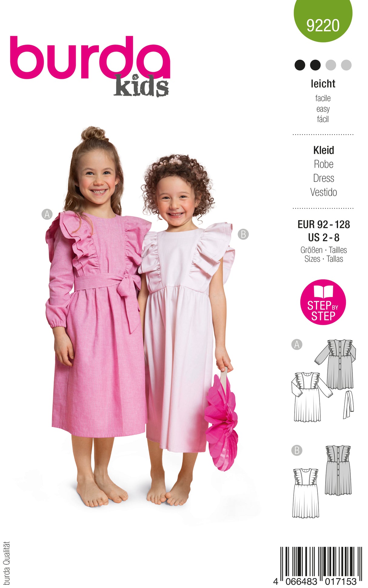 Patron Burda n°9220 - Robe pour enfants
