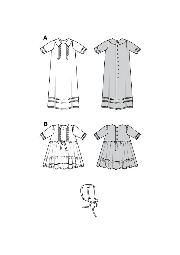 Patron Burda n°9221 - Robe de baptême pour enfants