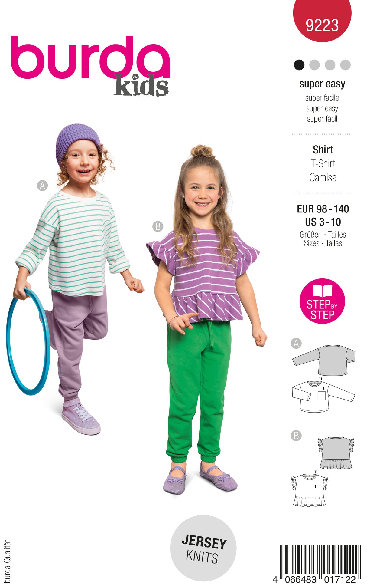 Patron Burda n°9223 - T-shirt pour enfants