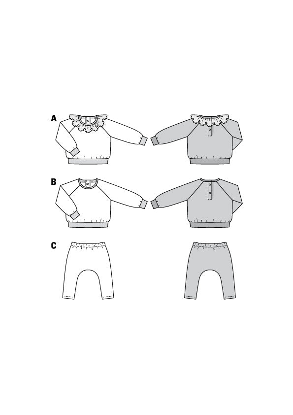 Patron Burda n°9259 - Ensemble tee-shirt et pantalon pour enfants
