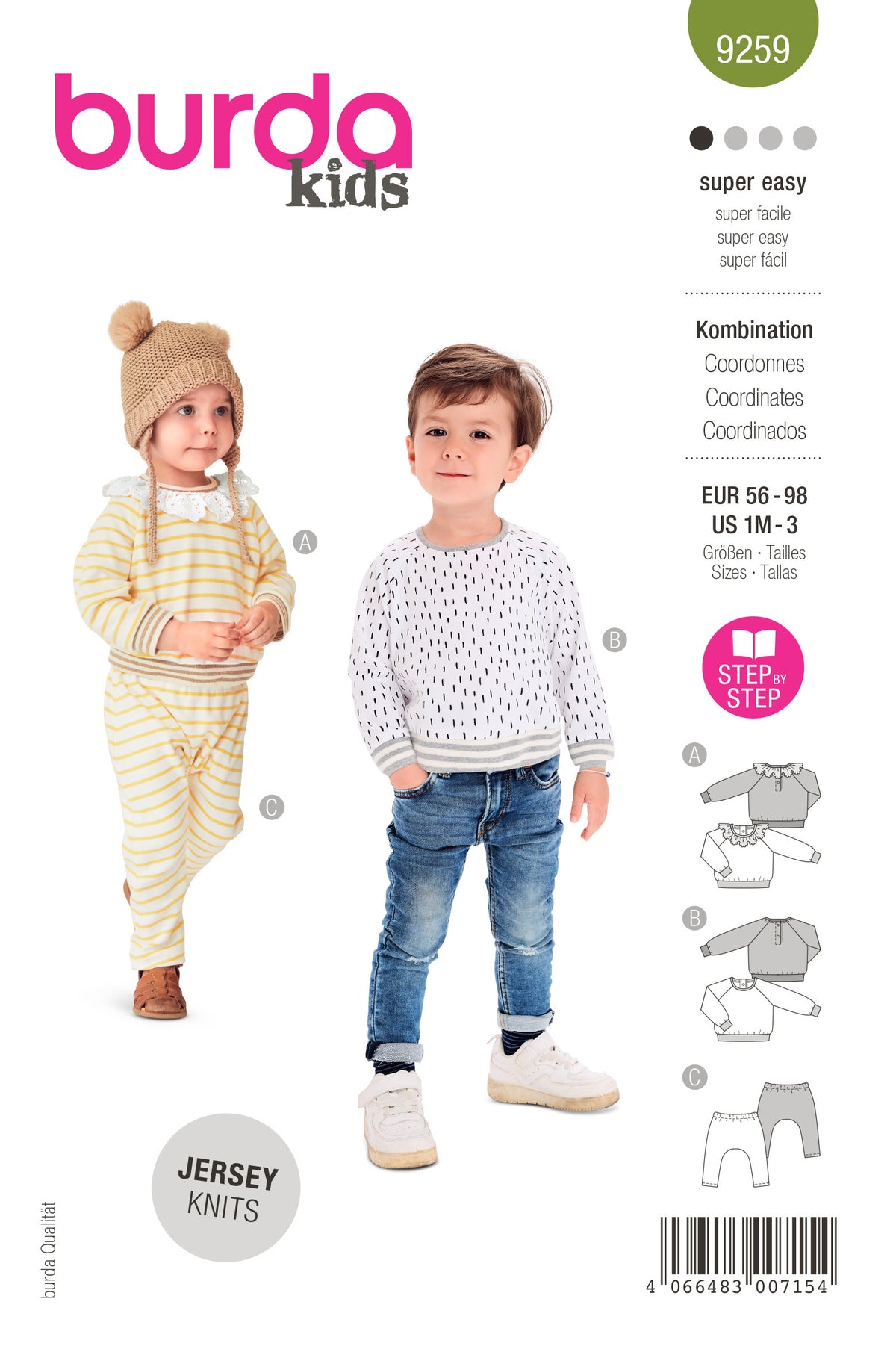 Patron Burda n°9259 - Ensemble tee-shirt et pantalon pour enfants