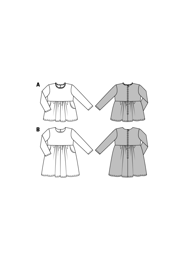 Patron Burda n°9350 – Blouse et robe pour enfant