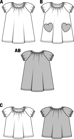 Patron Burda n°9438 – Robe et t-shirt pour enfants
