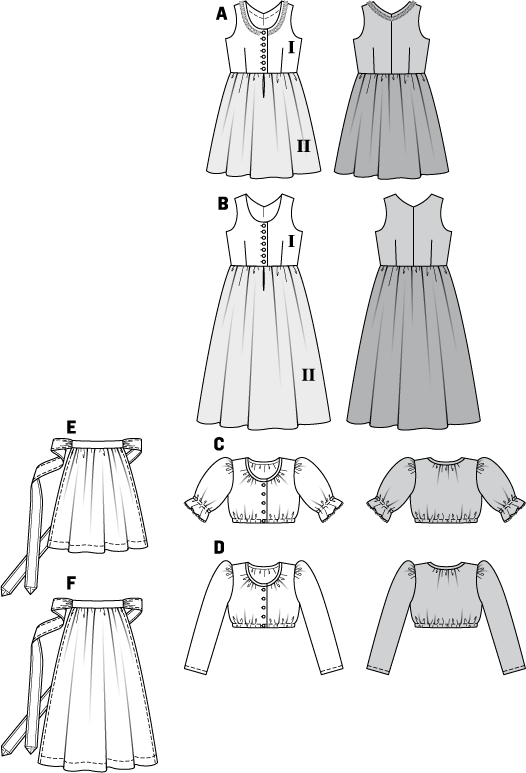 Patron Burda n°9509 – Robe folklorique pour enfants