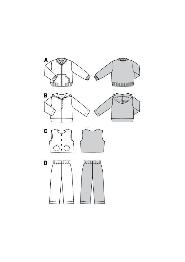 Patron Burda n°9672 – Ensemble de jogging pour enfants
