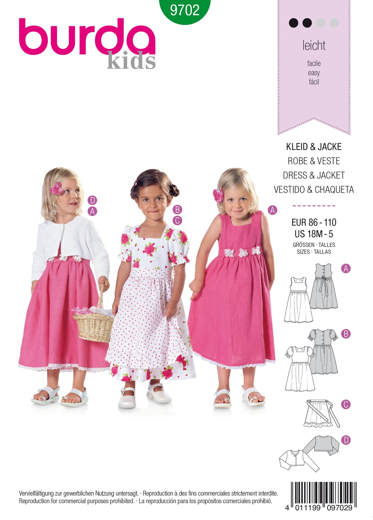 Patron Burda n°9702 – Ensemble de vêtements pour enfants