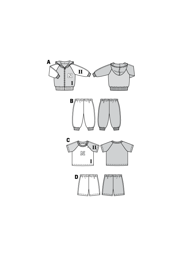 Patron Burda n°9748 – Ensemble de sport pour enfants