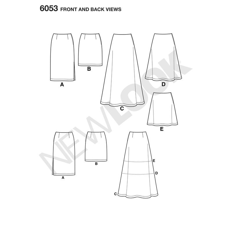 Patron New Look 6053 - Jupe