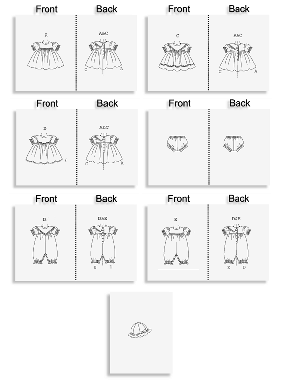 Patron Butterick n°4110 – Ensemble de vêtements pour bébé