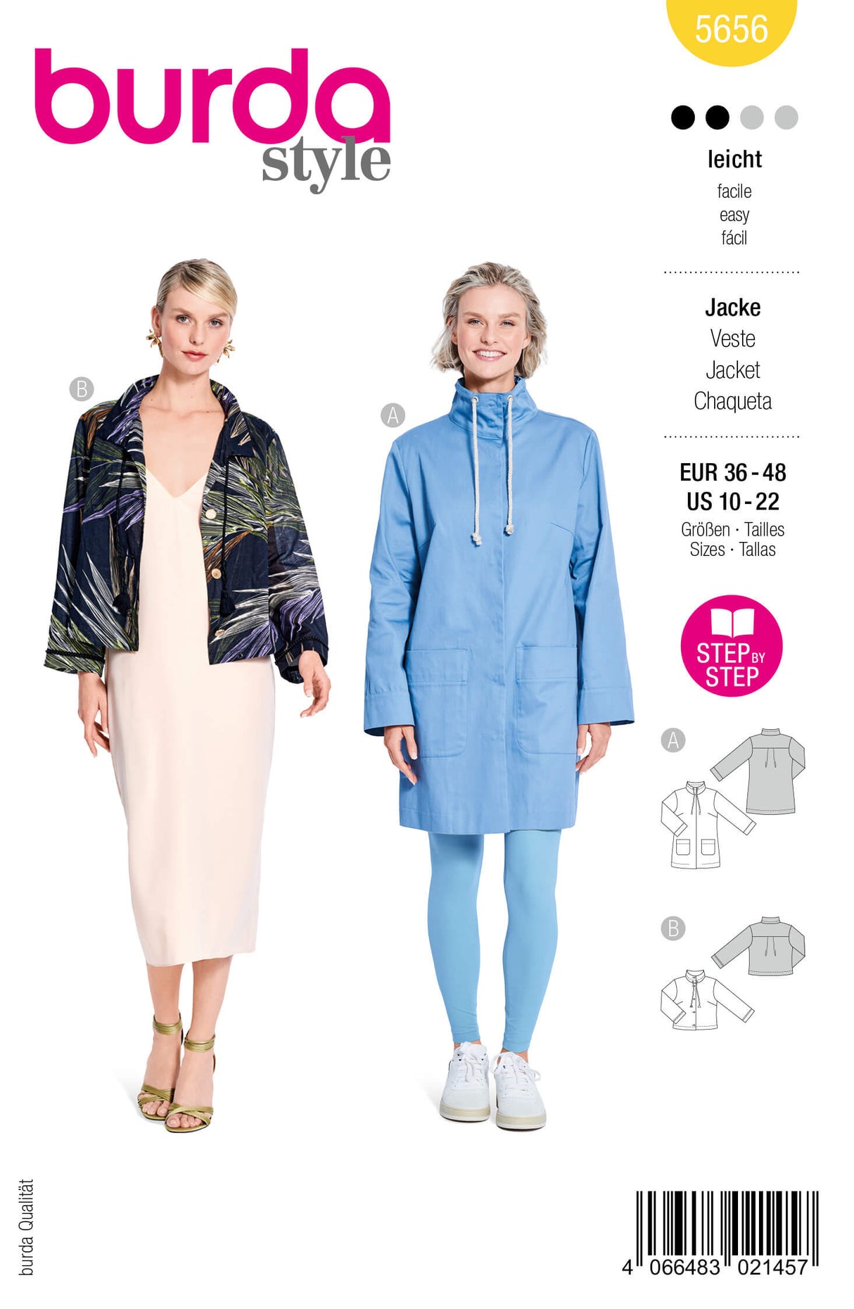 Patron Burda 5656 – Parka moderne et manteau style anorak