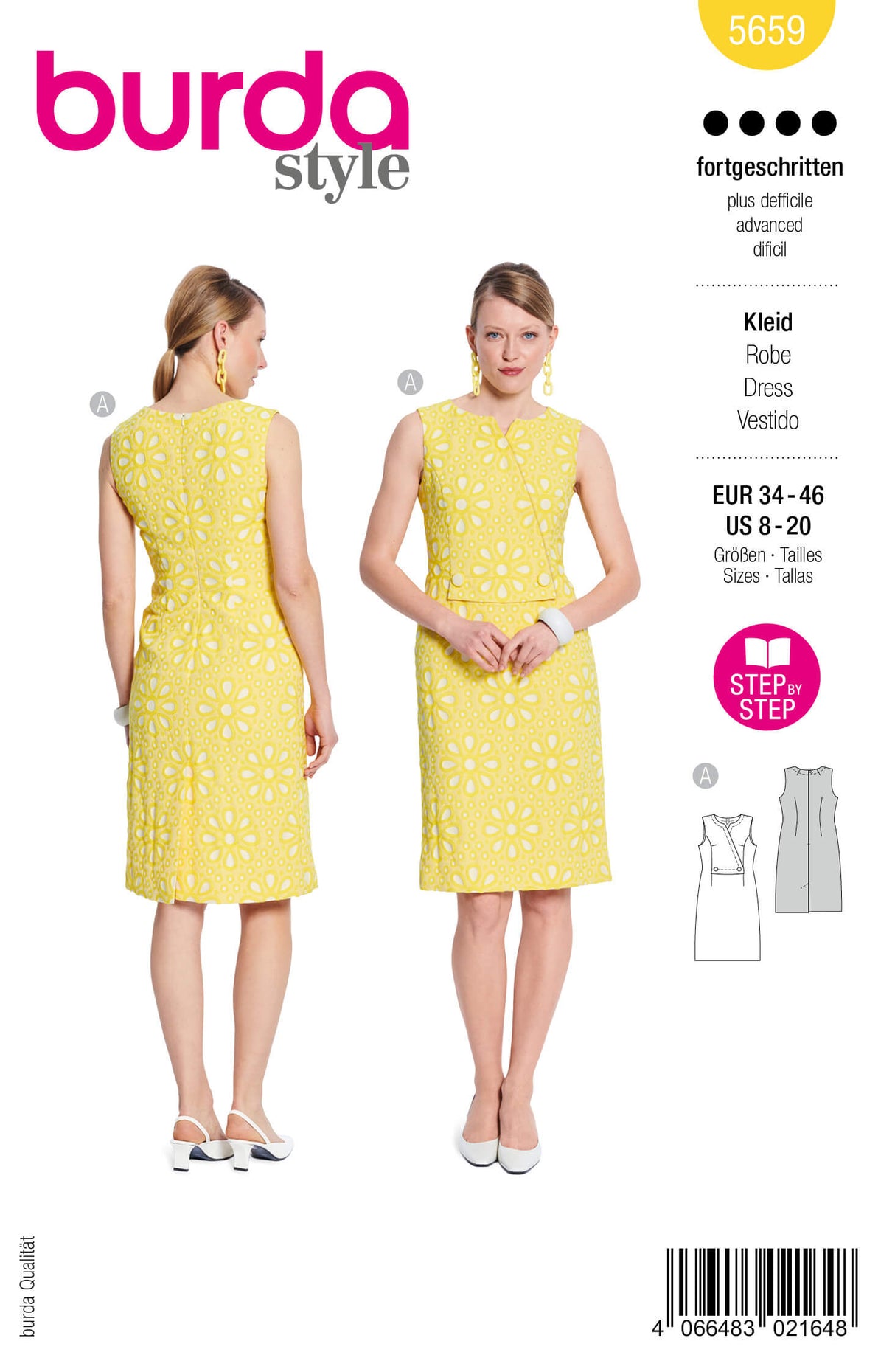 Patron Burda 5659 – Robe cache-cœur femme élégante