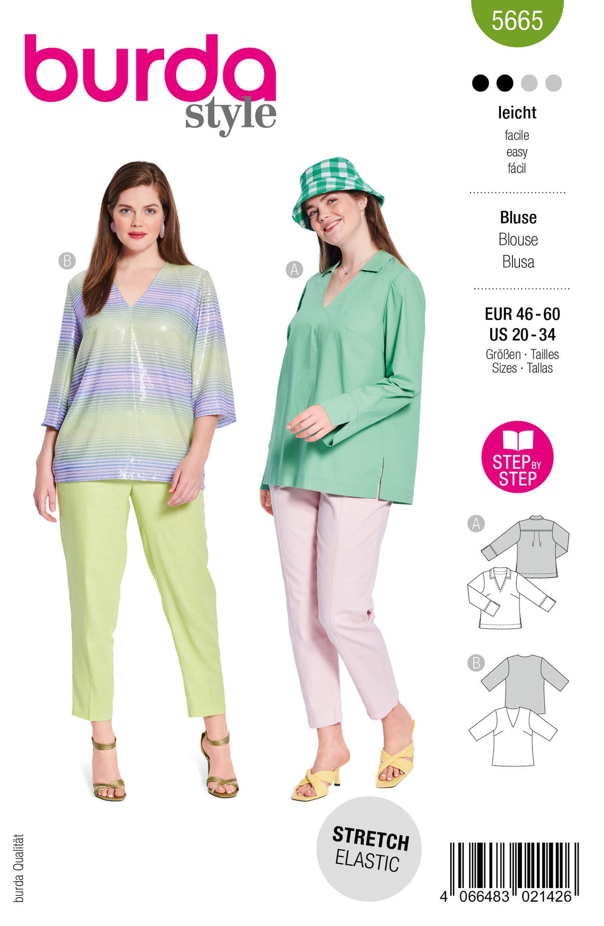 Patron Burda 5665 – Blouse femme col