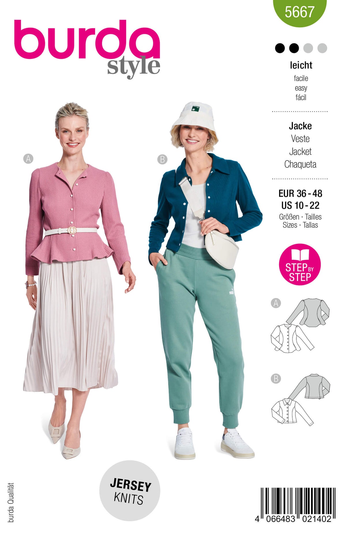 Patron Burda 5667 – Cardigan femme en maille