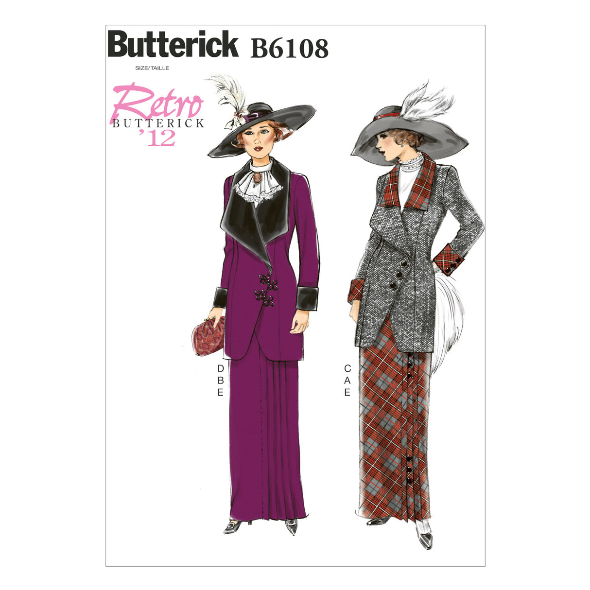 Patron Butterick n°6108 - Veste, bavette et jupe