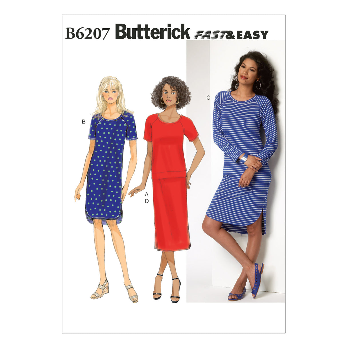 Patron Butterick n°6207 - Haut, robe et jupe