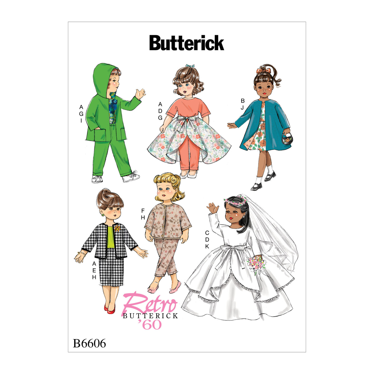 Patron Butterick n°6606 - Vêtements pour poupée de 46 cm