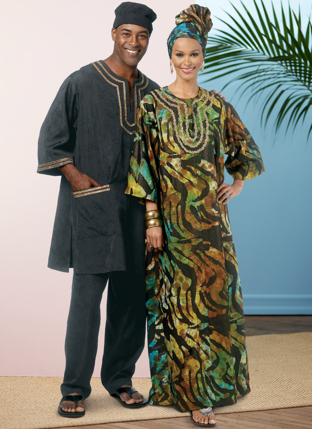 Patron Butterick n°6748 - Ensemble tunique, caftan, pantalon, chapeau et bandeau
