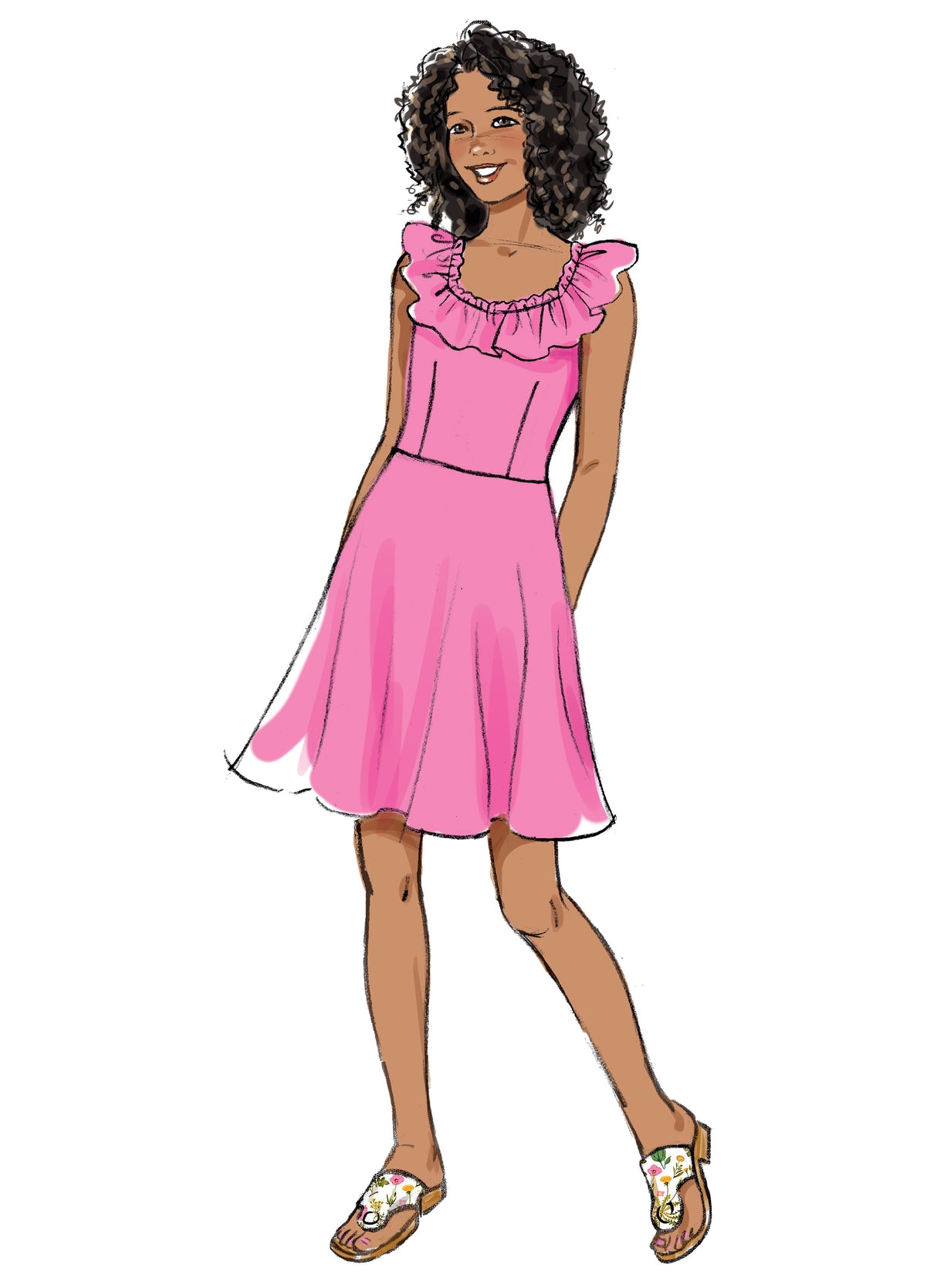 Patron Butterick n°6888 - Robe, combinaison et barboteuse pour fille