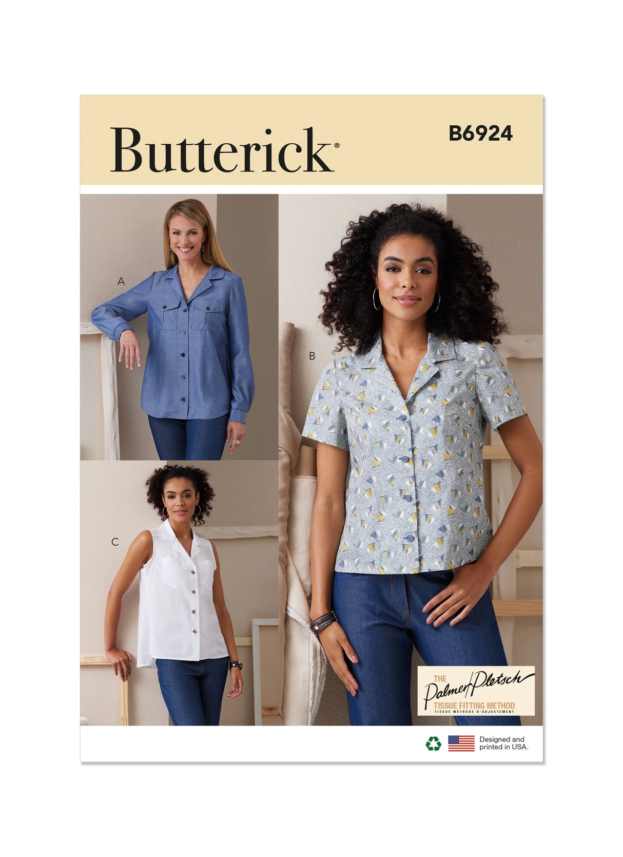 Patron Butterick n°6924 – Chemise ajustée pour femmes