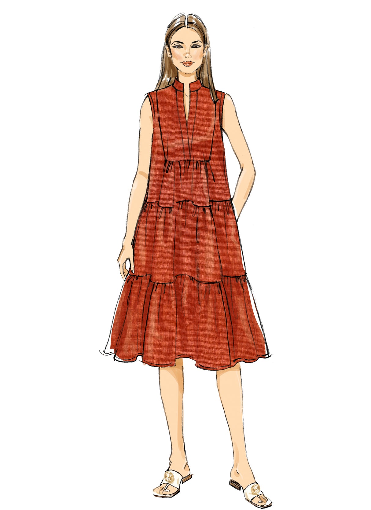 Patron Butterick n°6993 - Robe ample avec col montant