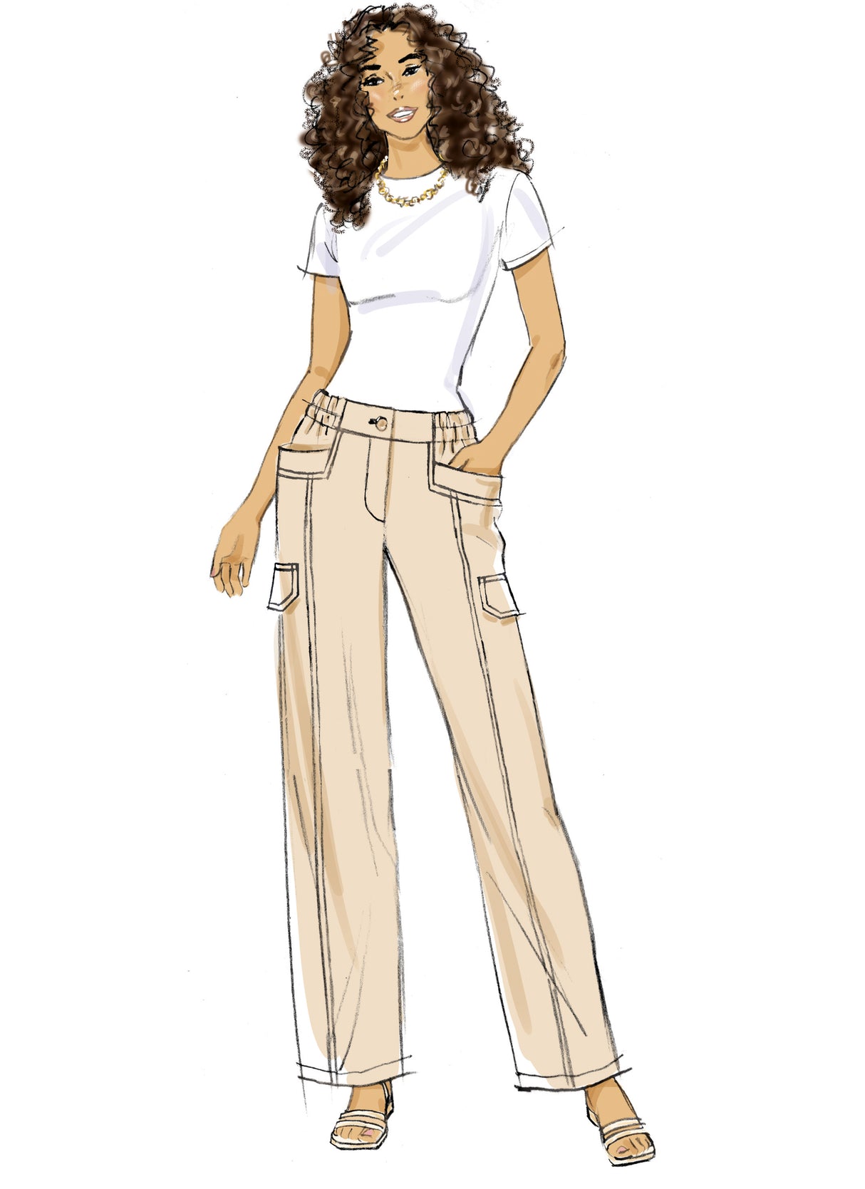 Patron Butterick n°6998 - Short ou pantalon semi-ajusté avec taille partiellement élastiquée