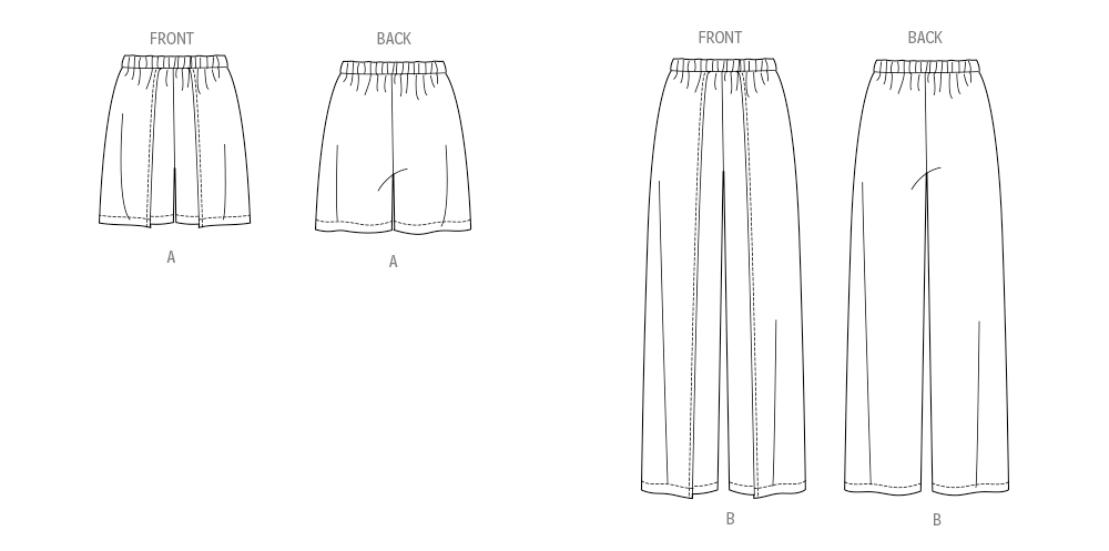 Patron Butterick n°7000 - Short ou pantalon semi-ajusté avec devant croisé