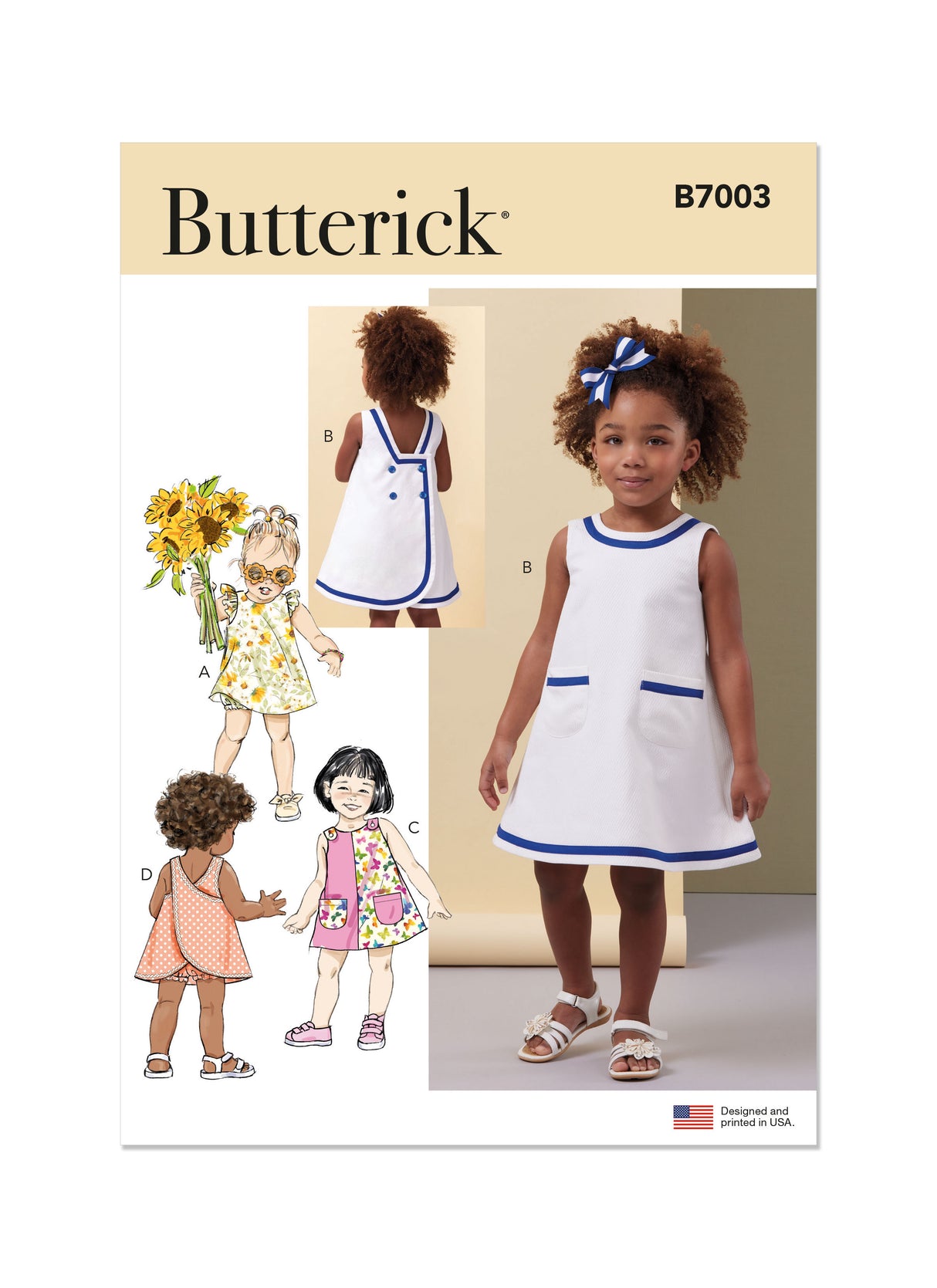Patron Butterick n°7003 - Robes et culottes pour tout-petits