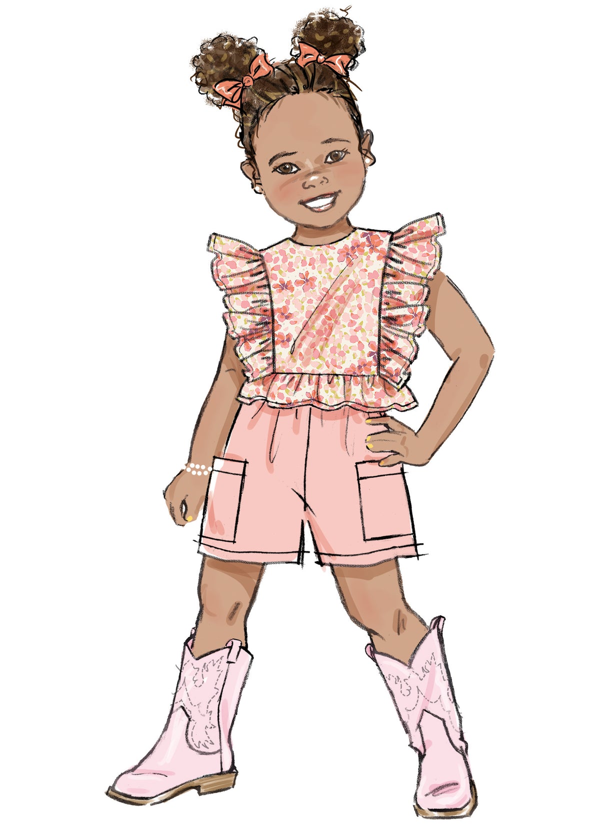 Patron Butterick n°7004 - Robes, haut, shorts et pantalons pour enfants