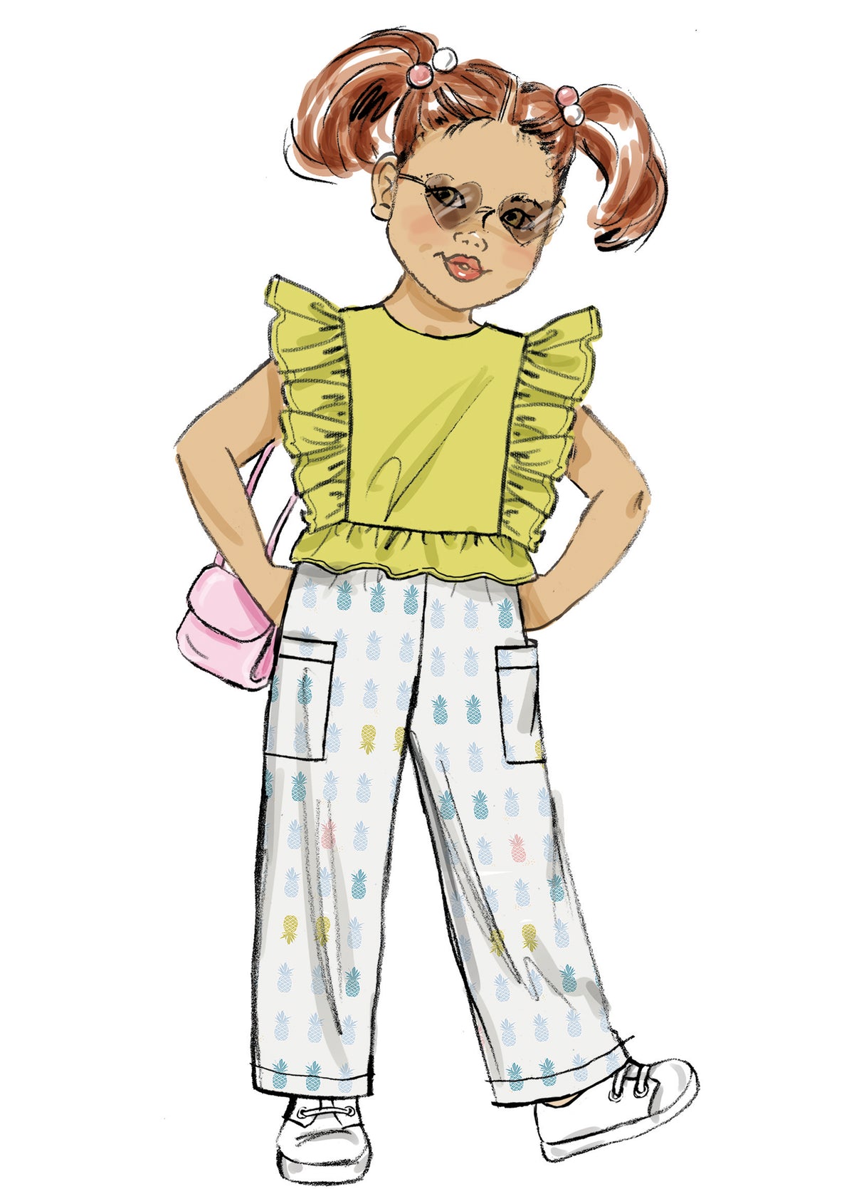 Patron Butterick n°7004 - Robes, haut, shorts et pantalons pour enfants