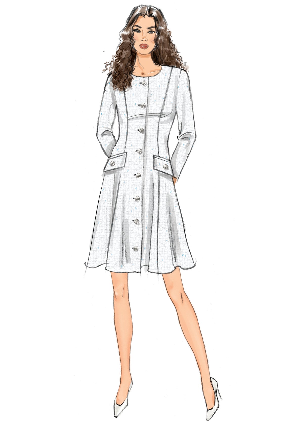 Patron Butterick n°7005 – Robe à découpes princesse