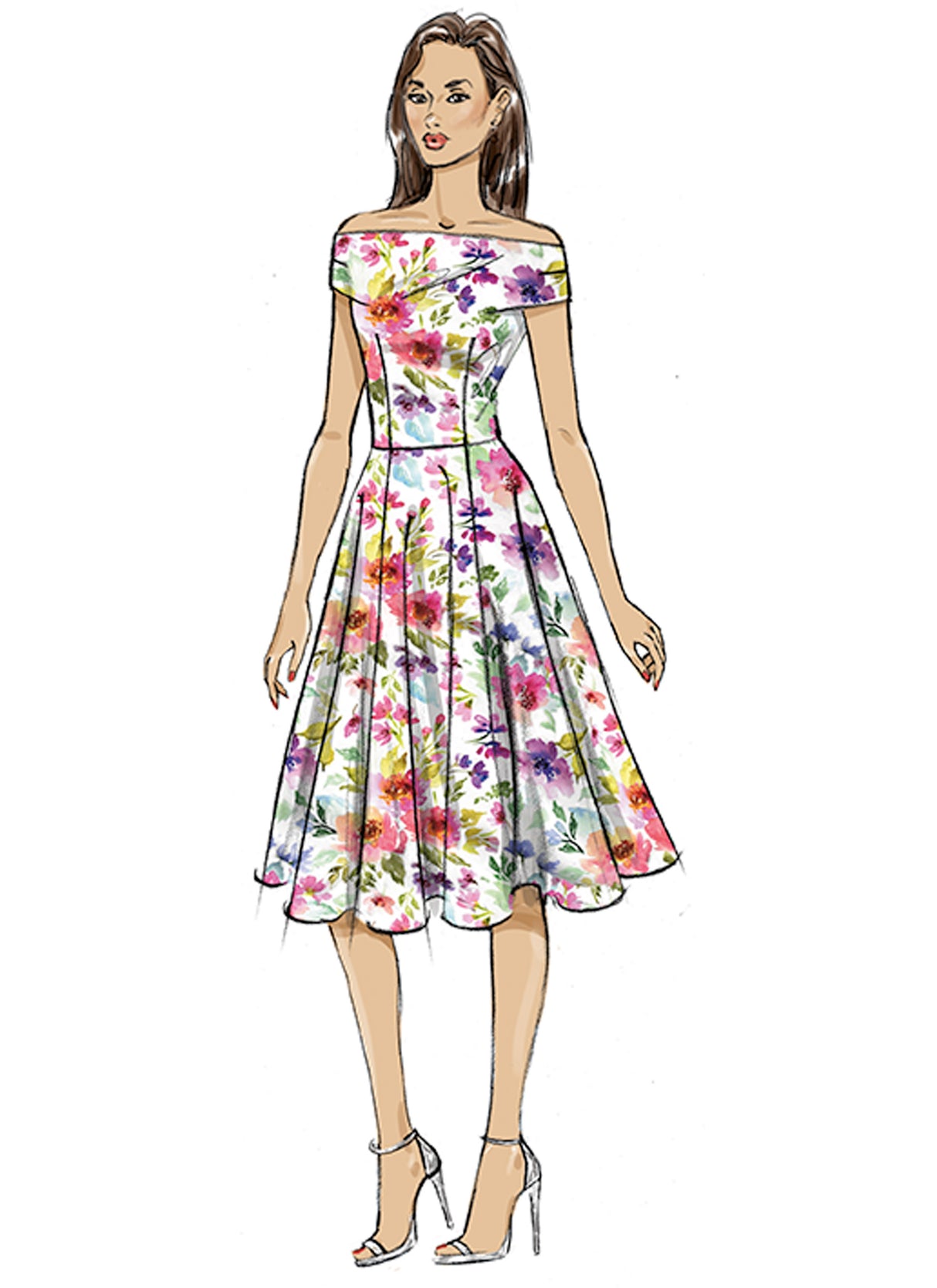 Patron Butterick n°7006 – Robe épaules dénudées