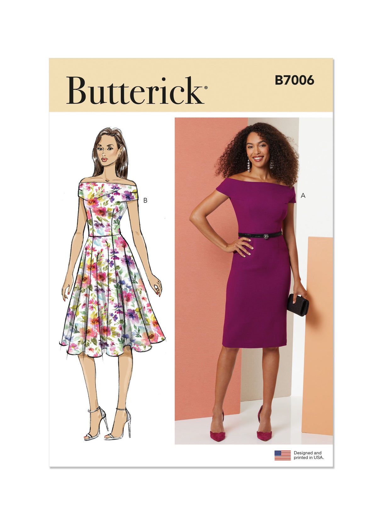 Patron Butterick n°7006 – Robe épaules dénudées