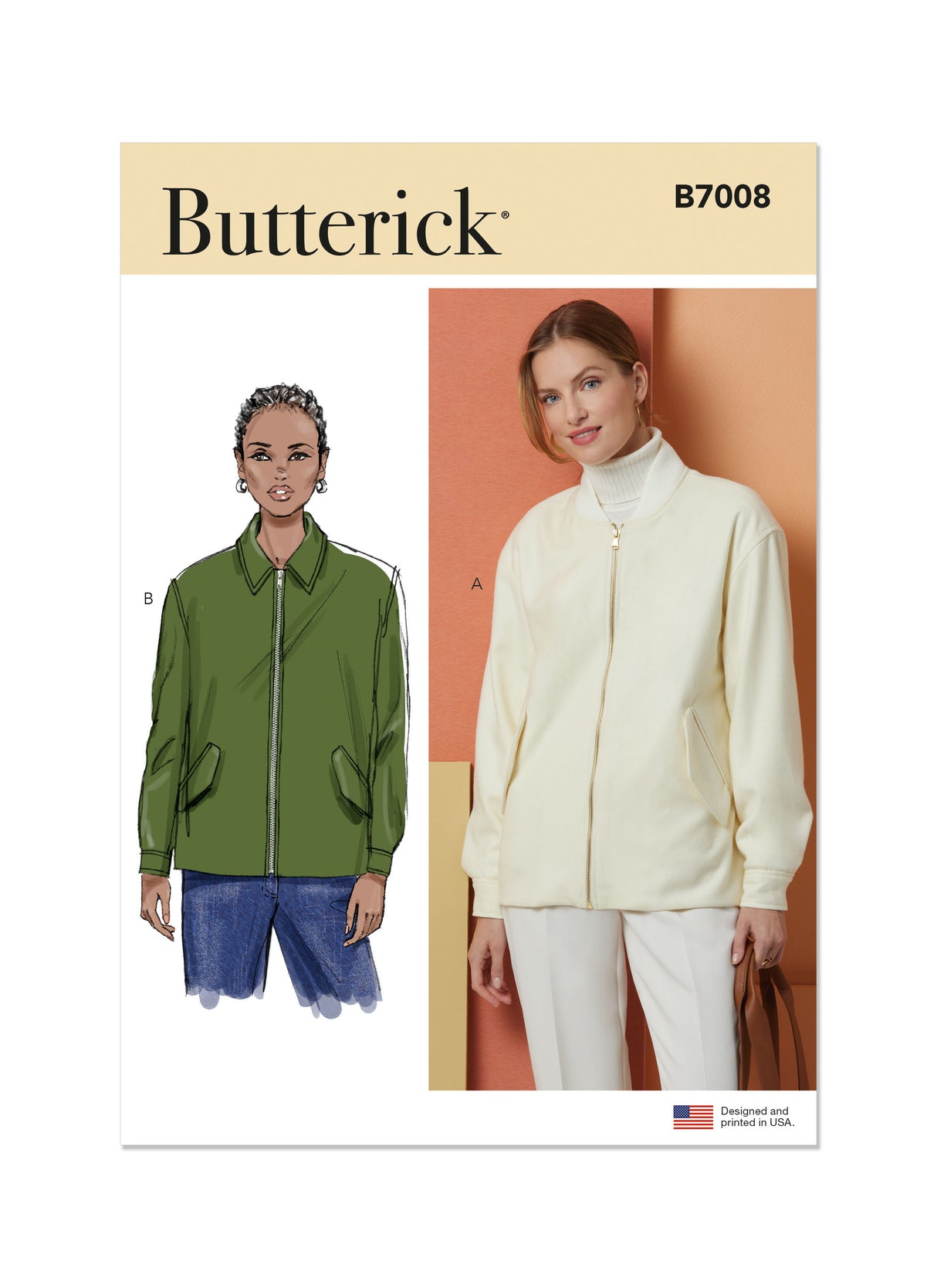 Patron Butterick n°7008 – Veste bomber ample