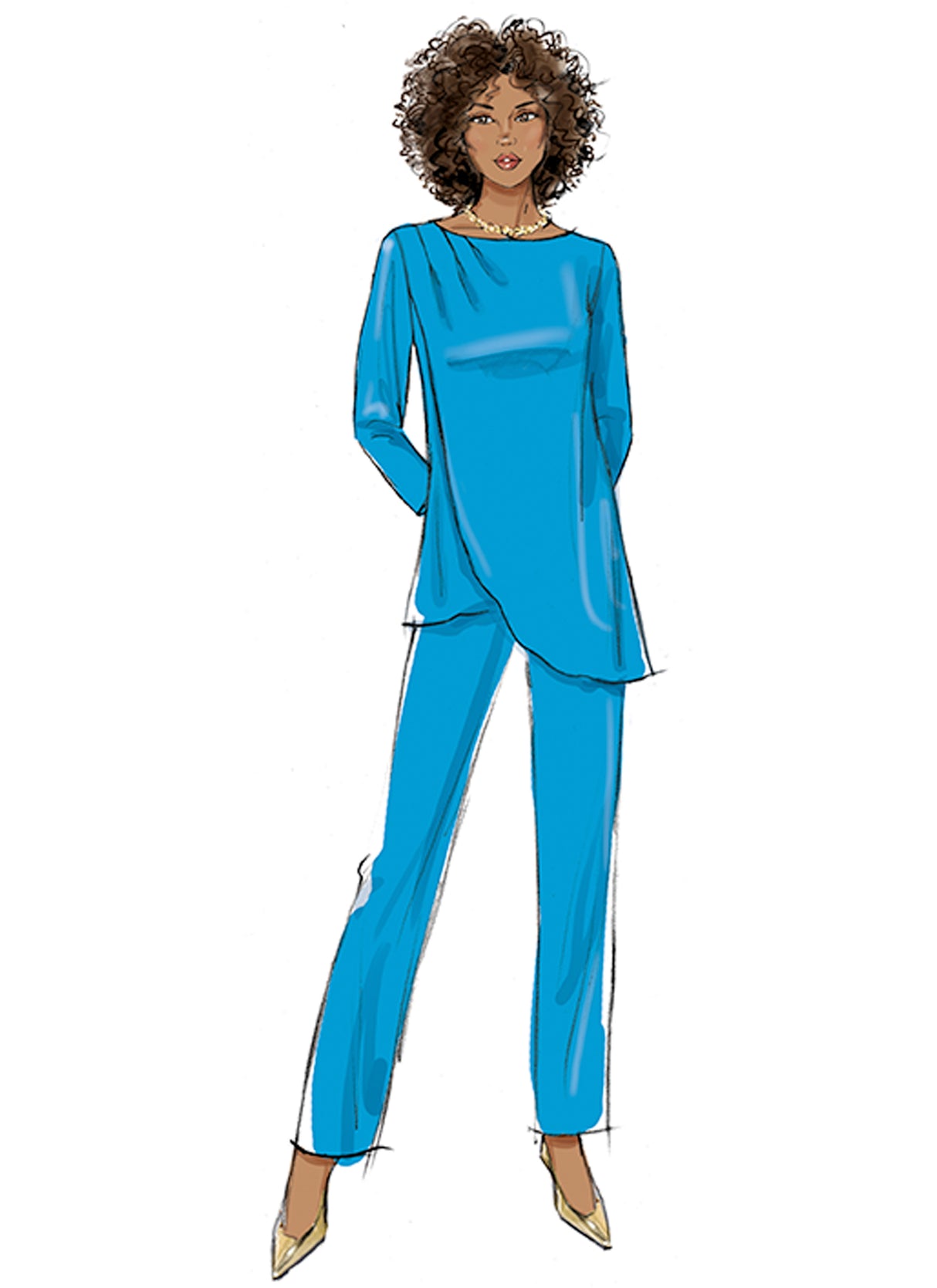 Patron Butterick n°7009 – Tunique asymétrique et pantalon fuselé