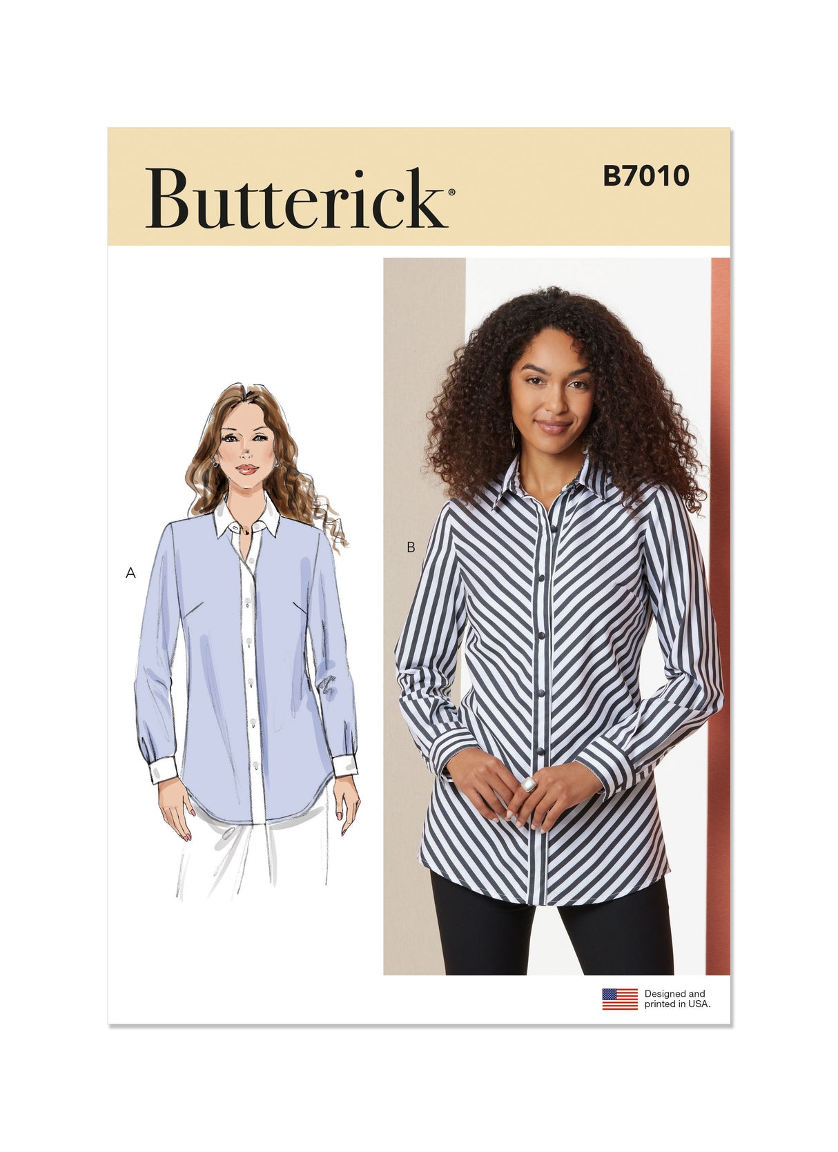 Patron Butterick n°7010 – Chemise semi-ajustée