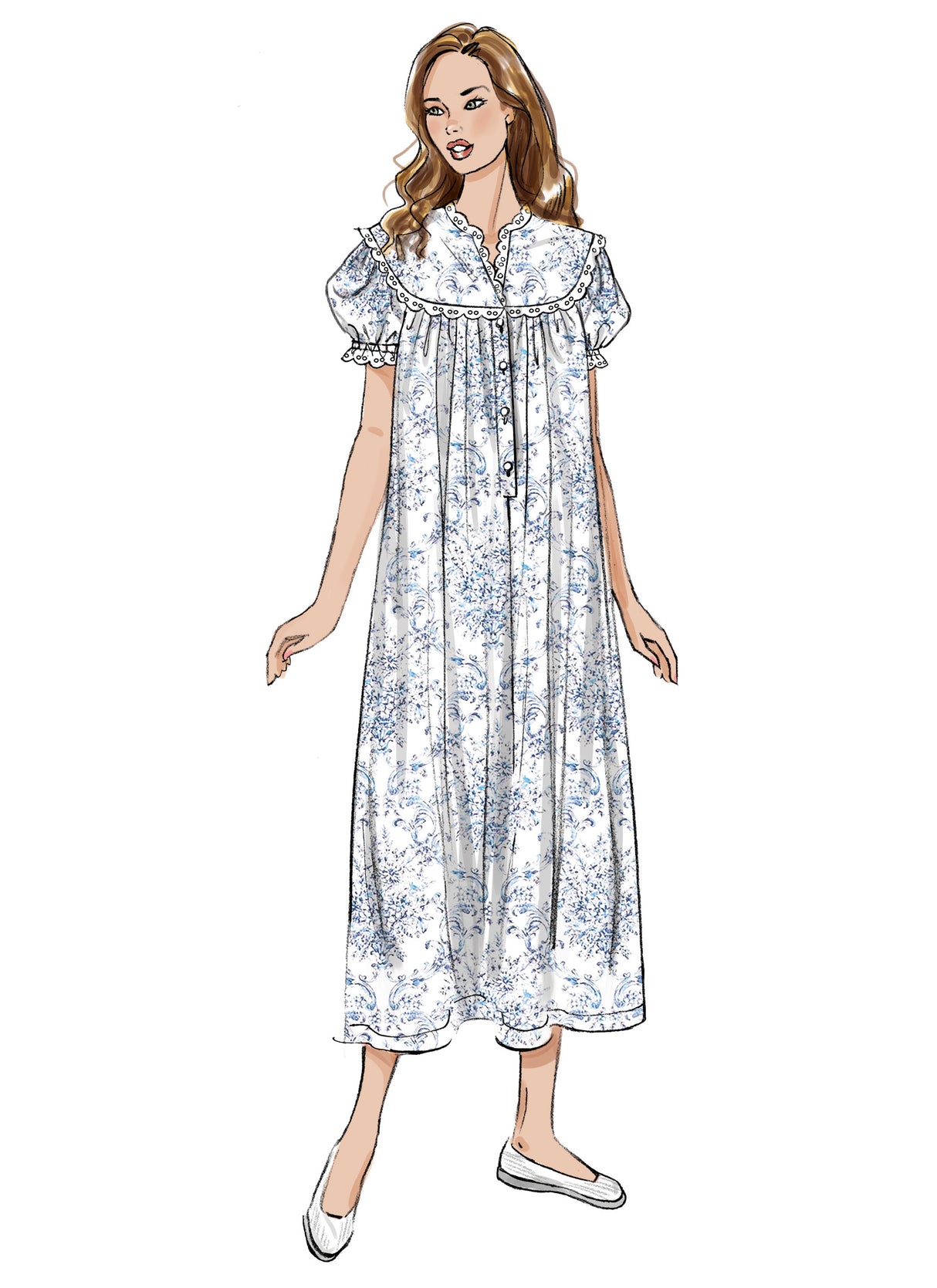 Patron Butterick n°7015 – Chemise de nuit boutonnée avec variations de manches et de longueur