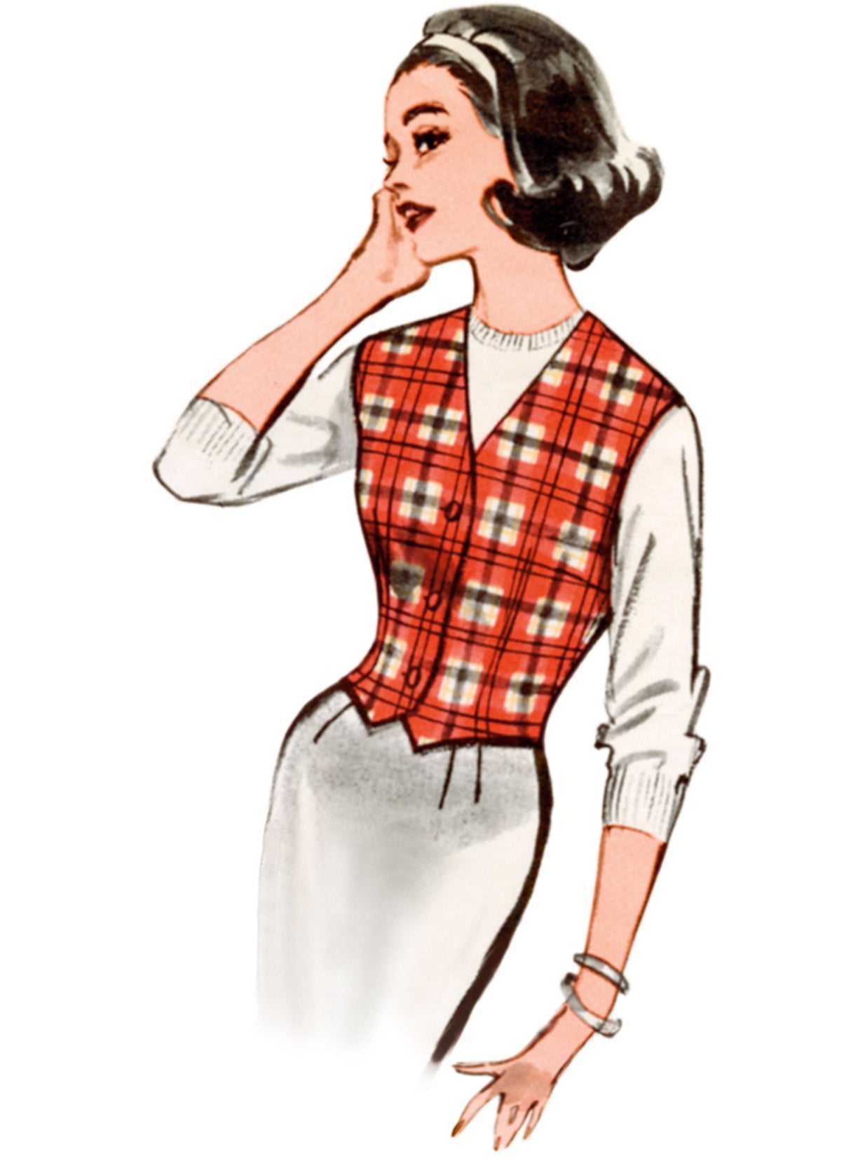 Patron Butterick n°7018 – Gilet vintage des années 1960 en quatre styles