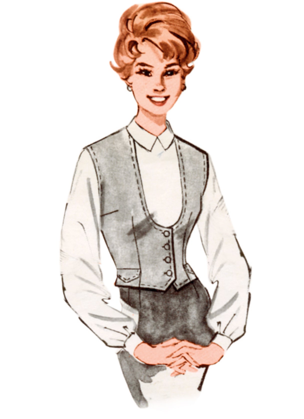 Patron Butterick n°7018 – Gilet vintage des années 1960 en quatre styles