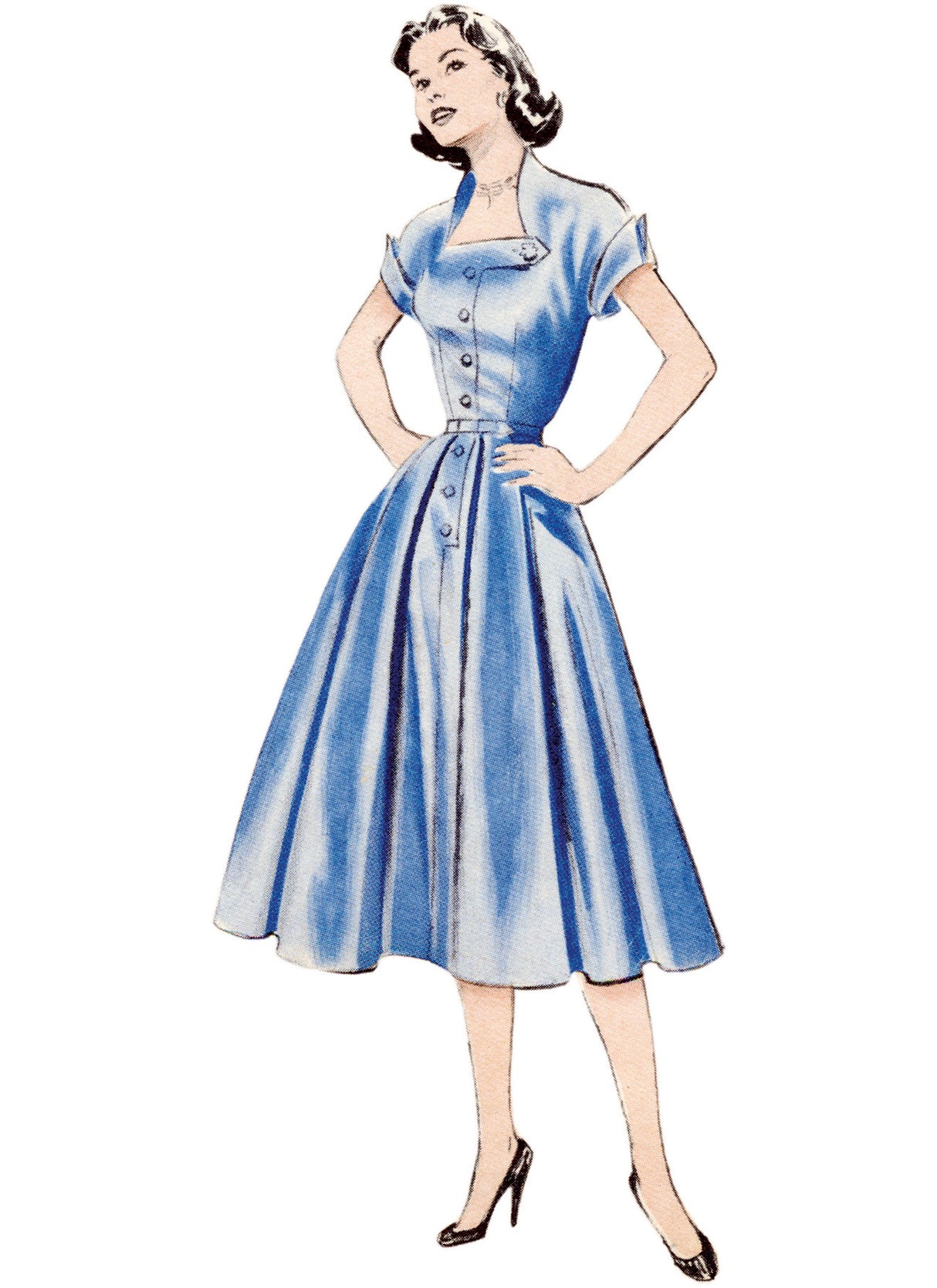 Patron Butterick n°7019 – Robe vintage des années 1950